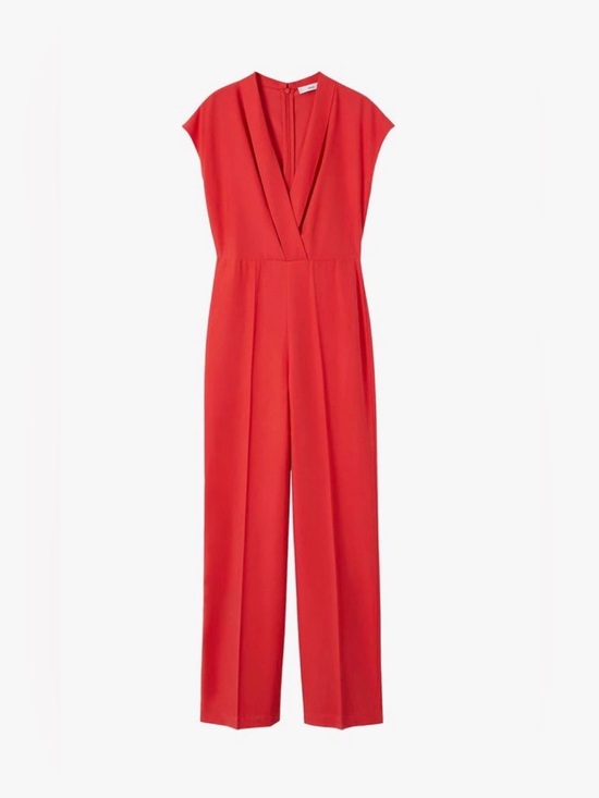 Mango Pants - MNG Jumpsuit Features Wrap Style V-neck And Wide Legs (SKU726)